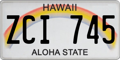 HI license plate ZCI745