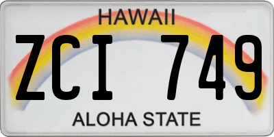 HI license plate ZCI749