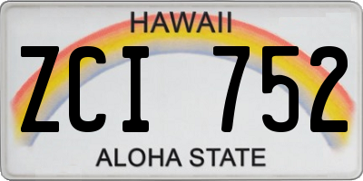 HI license plate ZCI752