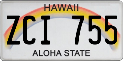 HI license plate ZCI755