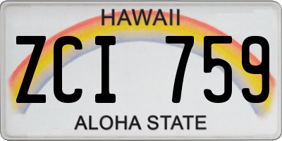 HI license plate ZCI759