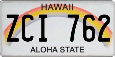 HI license plate ZCI762