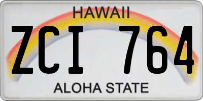 HI license plate ZCI764