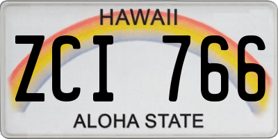 HI license plate ZCI766