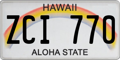 HI license plate ZCI770