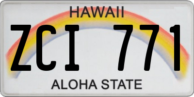 HI license plate ZCI771