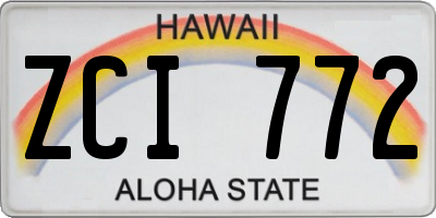 HI license plate ZCI772