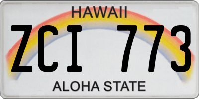 HI license plate ZCI773