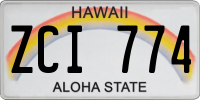 HI license plate ZCI774