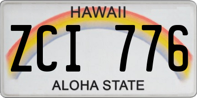 HI license plate ZCI776