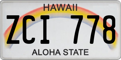HI license plate ZCI778