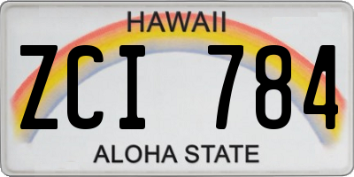 HI license plate ZCI784