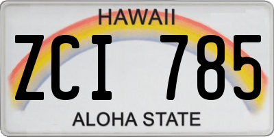 HI license plate ZCI785