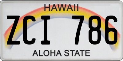HI license plate ZCI786