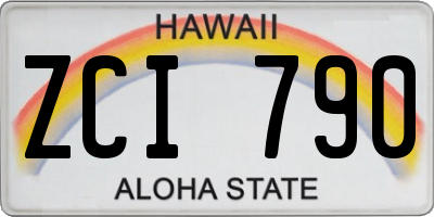 HI license plate ZCI790