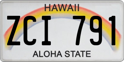 HI license plate ZCI791