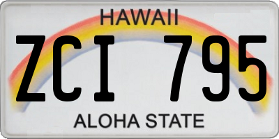 HI license plate ZCI795