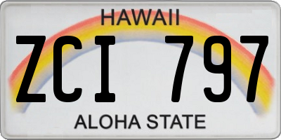 HI license plate ZCI797