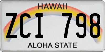 HI license plate ZCI798