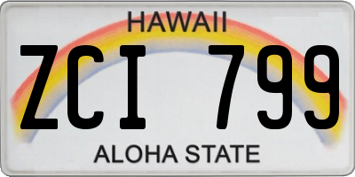 HI license plate ZCI799