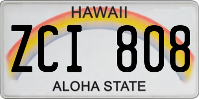 HI license plate ZCI808
