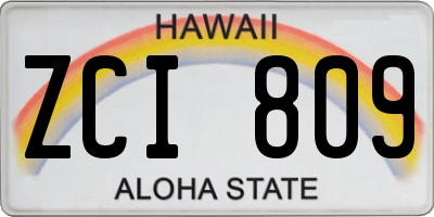 HI license plate ZCI809