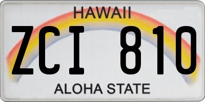 HI license plate ZCI810
