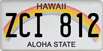 HI license plate ZCI812