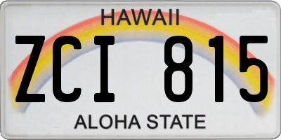 HI license plate ZCI815