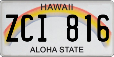 HI license plate ZCI816