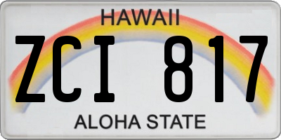 HI license plate ZCI817