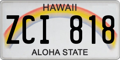 HI license plate ZCI818