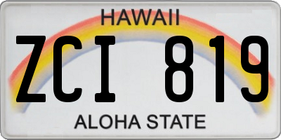 HI license plate ZCI819