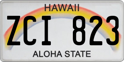 HI license plate ZCI823