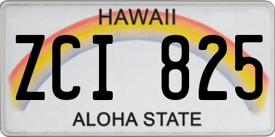 HI license plate ZCI825