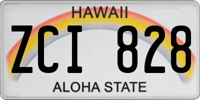 HI license plate ZCI828