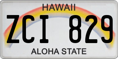 HI license plate ZCI829