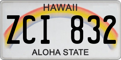 HI license plate ZCI832