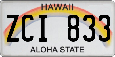 HI license plate ZCI833