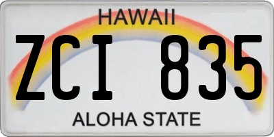 HI license plate ZCI835