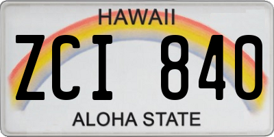 HI license plate ZCI840