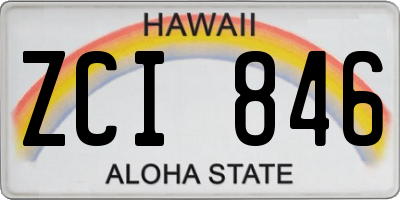 HI license plate ZCI846