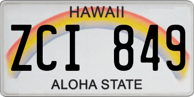 HI license plate ZCI849