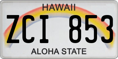 HI license plate ZCI853