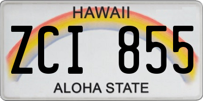 HI license plate ZCI855