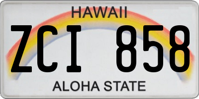 HI license plate ZCI858