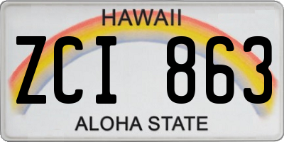HI license plate ZCI863