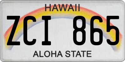 HI license plate ZCI865