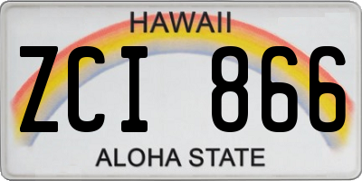 HI license plate ZCI866