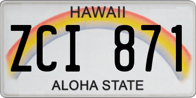 HI license plate ZCI871